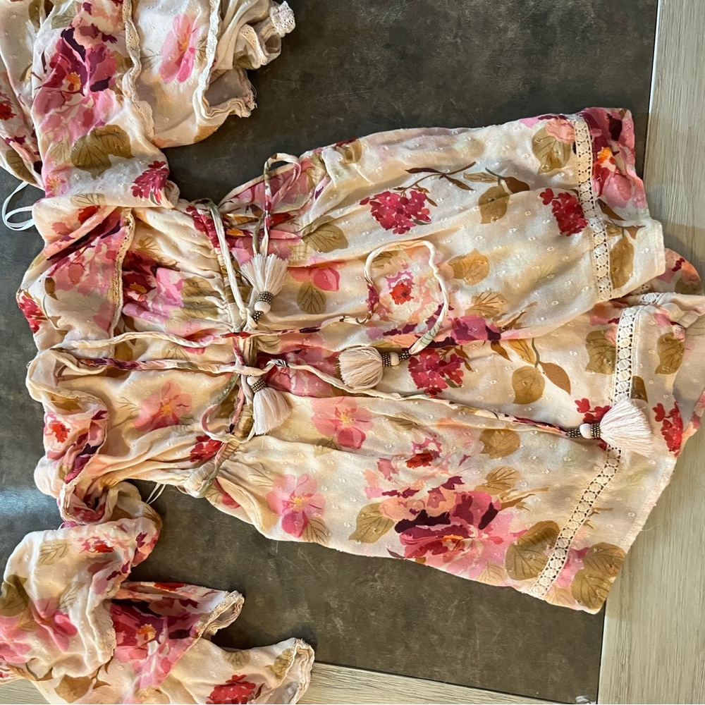 Chelsea & Violet Floral Jumpsuit - Pink and Brown